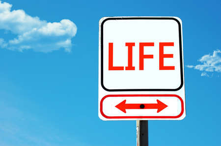 Lifes direction on street signの写真素材