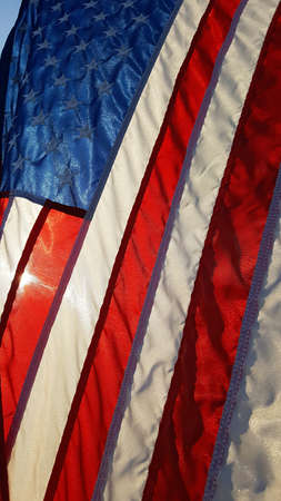 Sun shining on Vets American flag