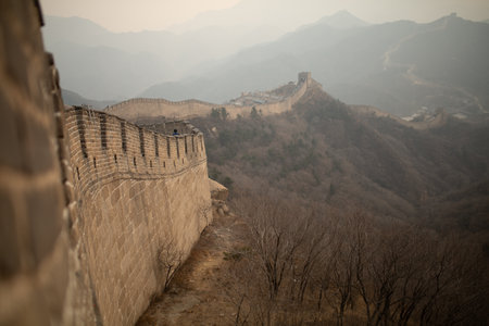 Majestic Great Wall of China near Beijing in the north of Chinaの写真素材