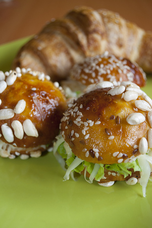 Breakfast croissantの写真素材