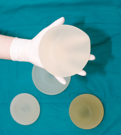 Silicone breast implant for breast augmentation in plastic surgeryの写真素材