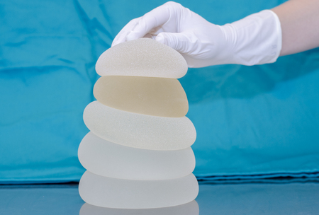 Silicone breast implant for breast augmentation in plastic surgeryの写真素材