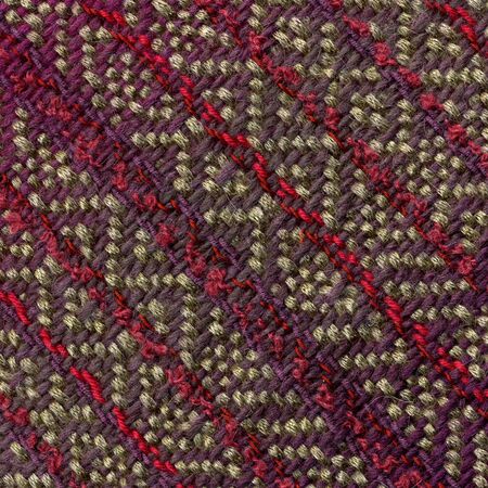 Closeup of handwoven fabric with patternの写真素材