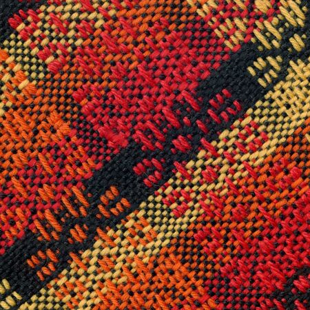 Closeup of handwoven fabric with patternの写真素材