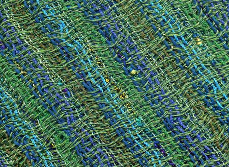 Closeup of handwoven fabric with patternの写真素材