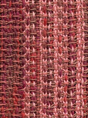 Closeup of handwoven fabric with patternの写真素材