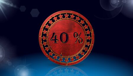 Percent discount icon,sing,3D illustrationの写真素材