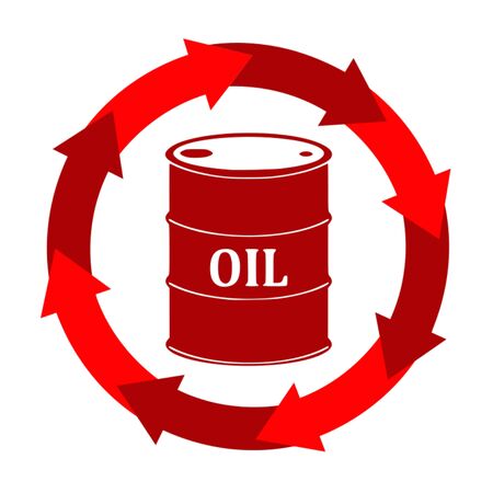 A gas station vector on a circular presentation.のイラスト素材