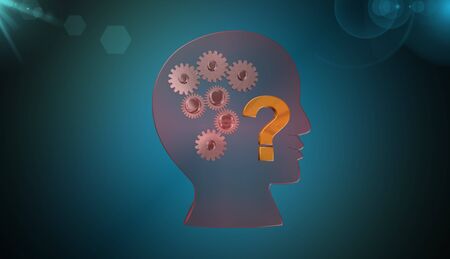 Knowledge,human head ,3D illustration
