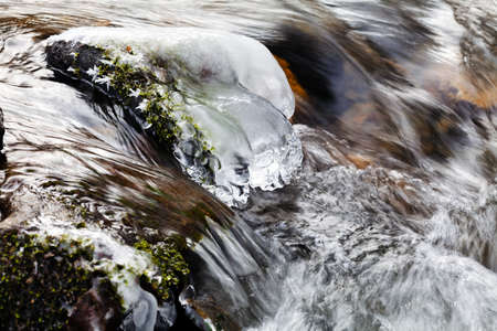 Mountain stream at winter, Serbiaの写真素材
