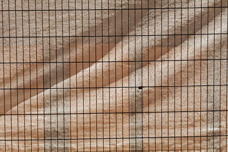 white thick  plastic safety net for construction siteの写真素材