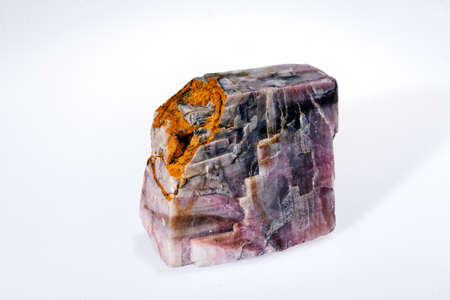 calcite mineral from the group of carbonate on the white background