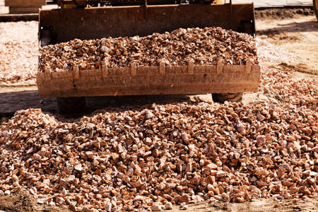 loading gravel dredger in constructionの写真素材