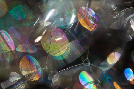 the reflection of light through  bubbles  of soapsuds, for blurred backgroundの写真素材