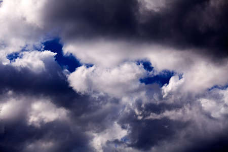 Dramatic sky with black clouds before a summer rainstorm