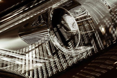 abstraction headlights on the car, note shallow depth of field