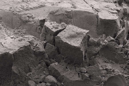 Construction sand near the site, note shallow depth of field