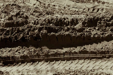 sand in construction, note shallow depth of fieldの写真素材