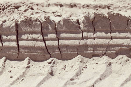 sand in construction, note shallow depth of field