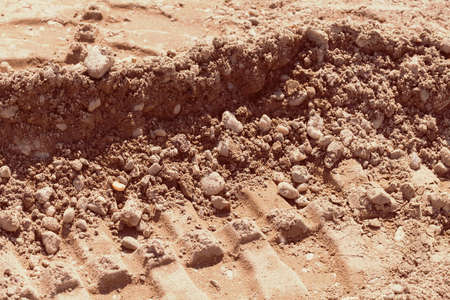 sand in construction in nature, note shallow depth of field