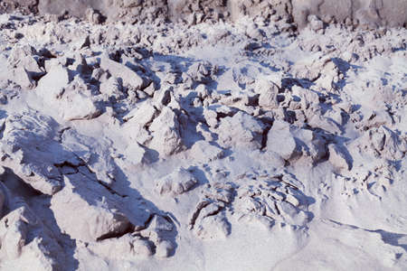sand in construction, note shallow depth of field