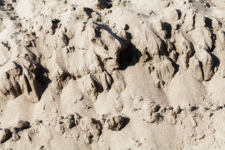 sand in construction, note shallow depth of field