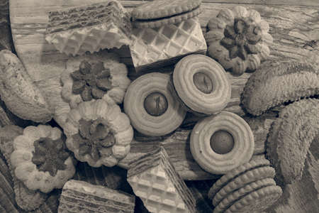 industrial crumpets on a wooden board