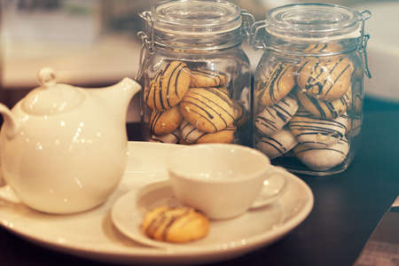 delicious crumpets and tea on the table