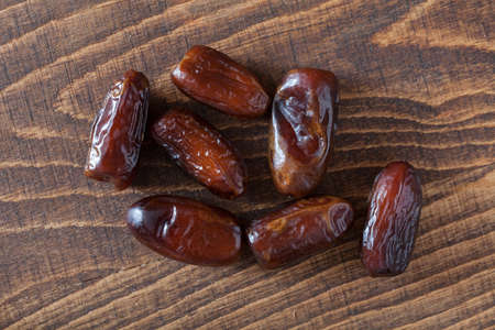 date palm on wooden tableの写真素材