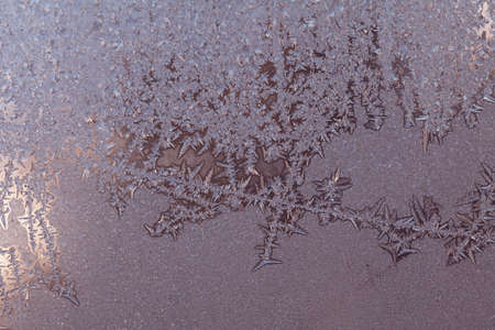 frost patterns on glass, note shallow depth of fieldの写真素材