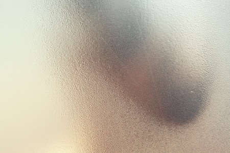 frost patterns on glass, note shallow depth of fieldの写真素材