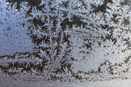 frost patterns on glass, note shallow depth of fieldの写真素材