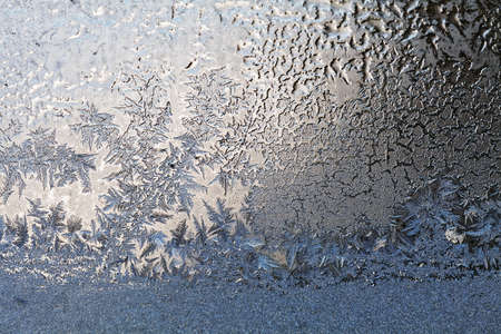 frost patterns on glass, note shallow depth of fieldの写真素材
