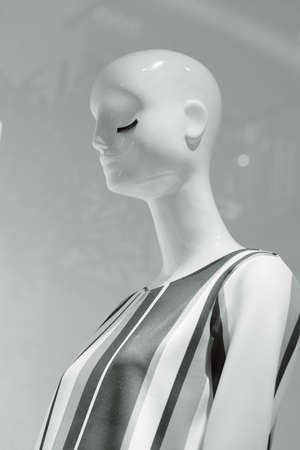 Mannequins in a store window, note shallow depth of fieldの写真素材