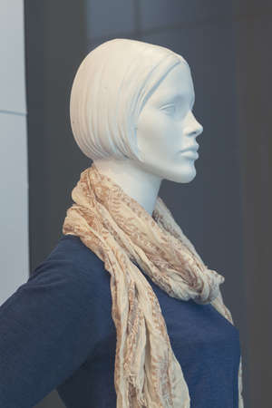 female dummies  for display clothing in shop, note shallow depth of fieldの写真素材