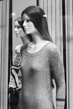 Female dummies  for display clothing in shop, note shallow depth of fieldの写真素材