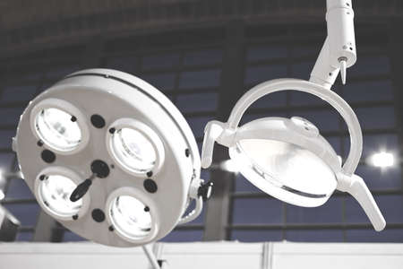 reflectors for surgery, note shallow depth of fieldの写真素材