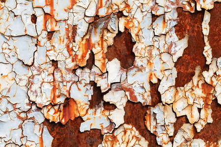 metal door damaged by rust, note shallow depth of field