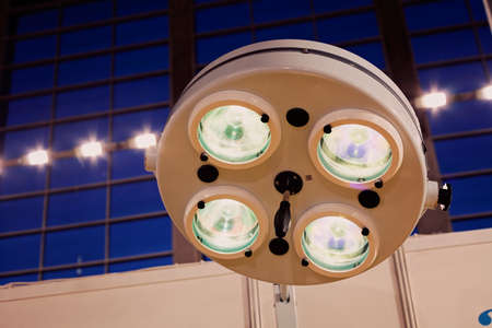 reflectors for surgery, note shallow depth of fieldの写真素材