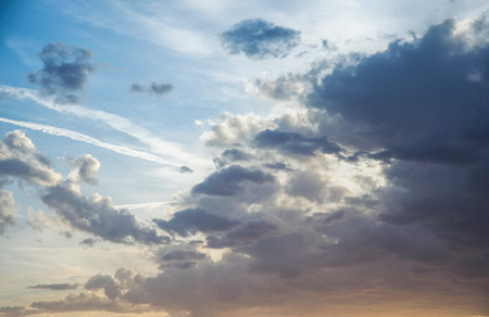 Beautiful and colorful spring clouds backgroundの写真素材