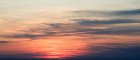 Dramatic Sunset Sky with colorful cloudsの写真素材