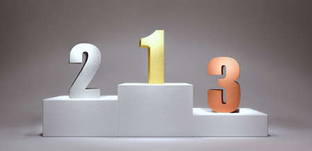 Winners Podium with numbers 3d render 3d illustrationの写真素材