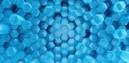 blue hexagons modern background 3d render 3d illustration
