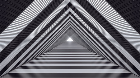 Abstract futuristic speed tunnel 3d render 3d illustrationの写真素材