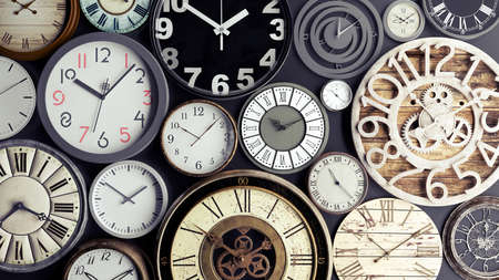 Time concept, bunch of watches 3d render 3d illustrationの写真素材
