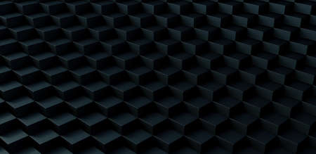 The black cube blocks abstract background 3d render 3d illustrationの写真素材