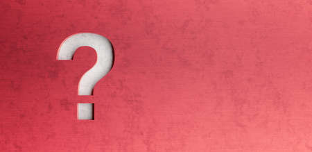 Question mark on red concrete background 3d render 3d illustrationの写真素材