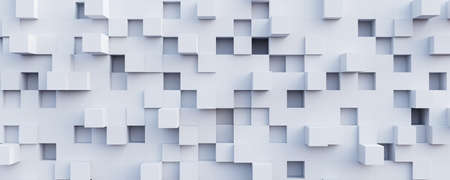 White cubes modern futuristic background 3d render 3d illustrationの写真素材
