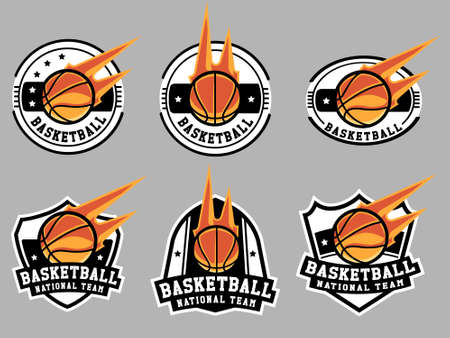 Basketball emblem and badge vector setのイラスト素材