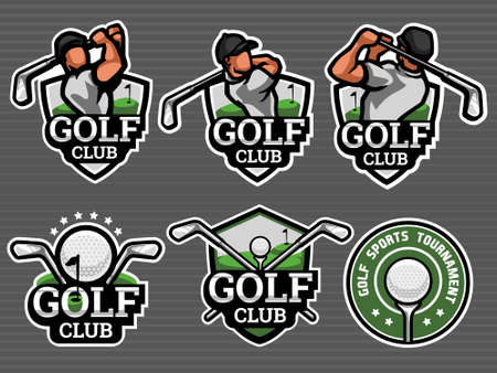 Golf emblem and badge vector setのイラスト素材